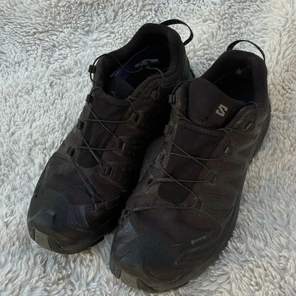 SALOMON WIDE GORE-TEX Trail Running Shoes in Black / Phantom / Pewter Size